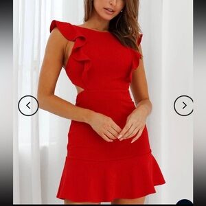Hello Molly Vibrant Red Backless Dress
